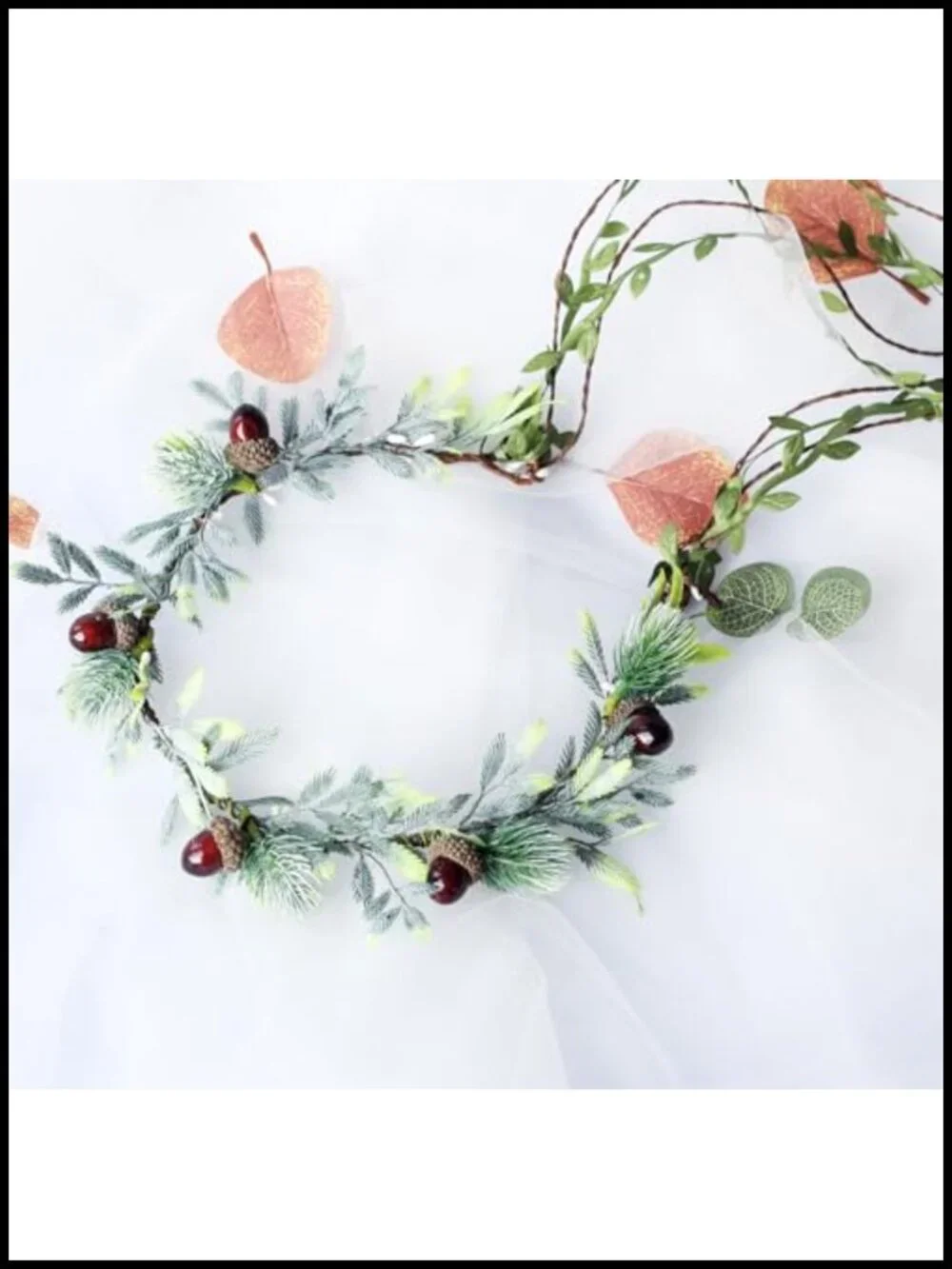 Faux Flower Crown Woodland Headband Floral Hair Accessory Bridal